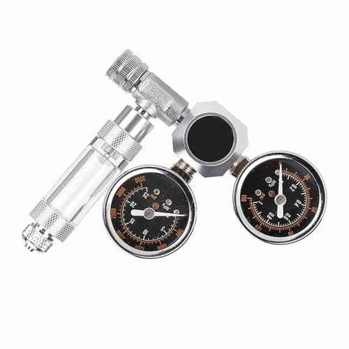 Doact Co2-Regler, Aquarium-Co2-System, Co2-Aquarium-Set, Kohlendioxid-Regler, Aquarium, Dual-Gauge-Display mit Blasenzähler und Rückschlagventil für Aquarien, 4,9 X 4,7 X 2,9 Zoll von Doact