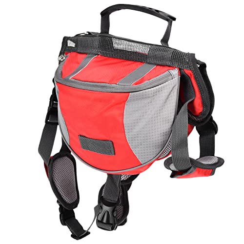 Doact Hunde-Wanderrucksack, Hundesatteltasche, Hundesattel, Hunderucksack für Kleine, Mittelgroße und Große Hunde, Verstellbarer Hunderucksack mit Seitentaschen und Reflektierenden von Doact