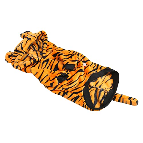 Hundekostüm, Weiche Polyester-Baumwolle, Gepolstert, Warmer Hund, Tiger-Kapuzenpullover, Katzen-Kapuzenpullover für Katzen, Hundepullover, Hunde-Winter-Sweatshirt, Outfits, von Doact