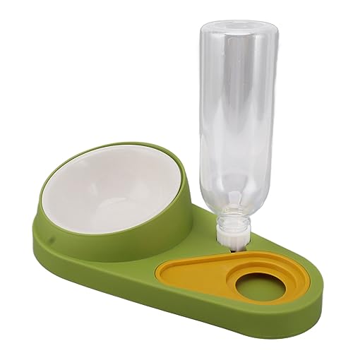 Tierfutter-Wasserspender, Auslaufsicherer Futterspender für Haustiere, rutschfeste Unterseite, 2-in-1, Automatisch, Vielseitig Einsetzbar, für Katzen und Hunde (Green) von Doact