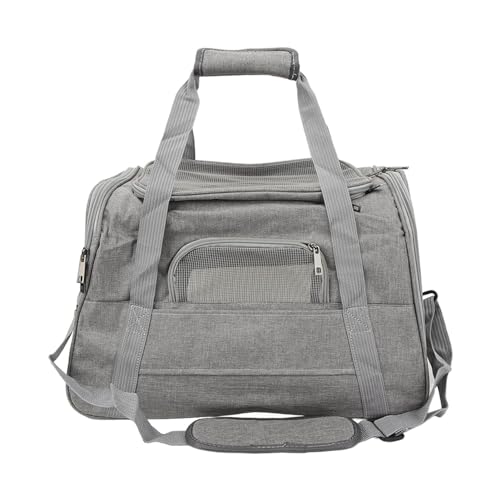 Tragbare Haustiertasche, Weiche Haustiertrage, Verstellbarer Schultergurt, Atmungsaktiv, Faltbar, für den Außenbereich (Grey) von Doact