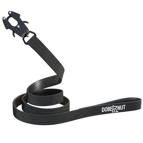 DOBERNUT Taktische Hundeleine – 1,5 m robuste Trainingsleine für Hunde – mit Combat Frog Clip, robustem Nylon-Gurtband & Anti-Verhedderungs-Mechanismus – weich gepolsterte Hundeleine zum Laufen – von Dobernut