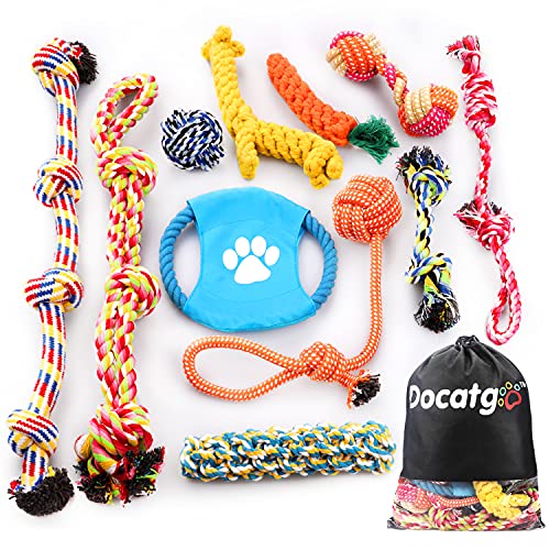 Docatgo Hundespielzeug Hund Zubehör Seil Set 11pcs, Hergestellt Aus NatüRlicher Baumwolle Ungiftig Und ​Geruchlos ​UnzerstöRbar Kauspielzeug Geeignet FüR Kleine/Mittlere/GroßE Hunde Zahnreinigung von Docatgo