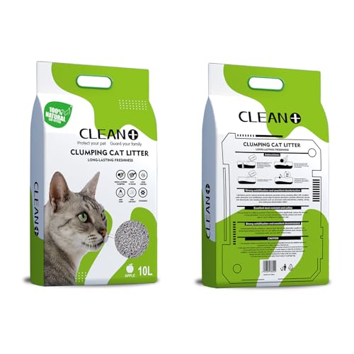 Clean Plus Klumpende Katzenstreu – Effektive Geruchskontrolle & Frischer Apfelduft – 10L von Doch