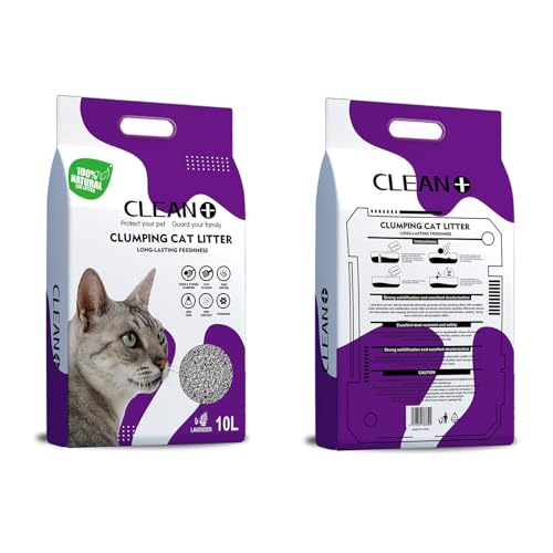 Clean Plus Klumpende Katzenstreu – Effektive Geruchskontrolle & Frischer Lavendelduft – 10L von Doch