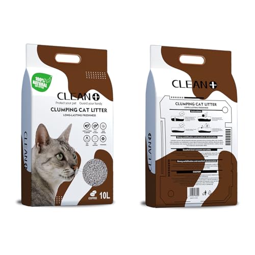 Clean Plus Klumpende Katzenstreu – Effektive Geruchskontrolle & Frisches Kaffeeduft – 10L von Doch