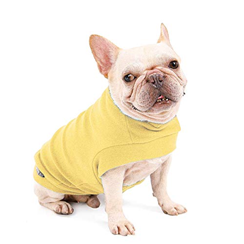 Dociote Hund Pullover - weiche und warm T-Shirt Hunde Frühling Kleidung Mantel Katzenpullover für kleine Hunde Katzen Gelb M von Dociote