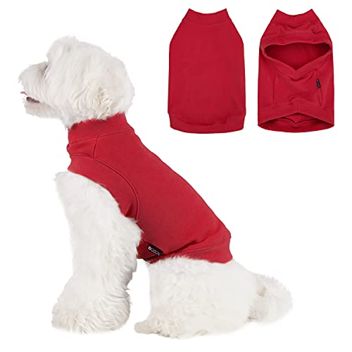 Dociote Hund Pullover - weiche und warm T-Shirt Winter Hundebekleidung Katzenpullover aus Fleece für kleine mittelgroße Hunde Katzen Rot XL von Dociote