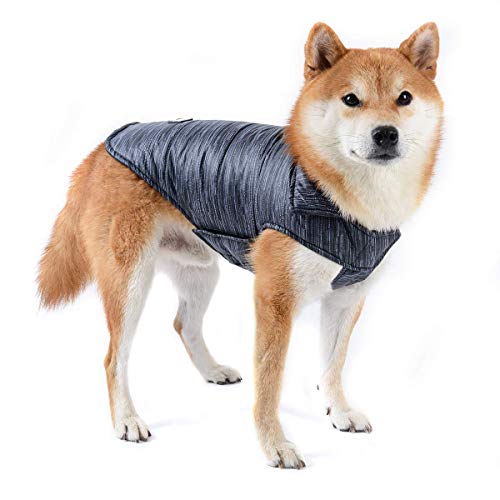 Dociote Hund Winterjacke Wintermantel mit Kragenloch & Klettverschluss Baumwolle Gepolstert Hundemantel Weste für kleine mittelgroße Hunde XL Schwarz von Dociote