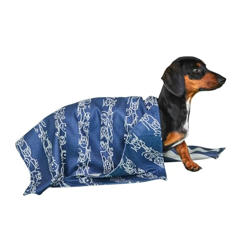 Dock & Bay Hundehandtuch - Besonders saugfähig und schnell trocknendes Handtuch mit Tragetasche - 100% recycelt - Puppy Party, Large (120x70cm, 47x27) von Dock & Bay