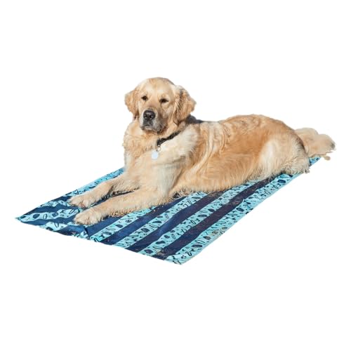 Dock & Bay Hundehandtuch - Besonders saugfähig und schnell trocknendes Handtuch mit Tragetasche - 100% recycelt - Bark Blue, Large (120x70cm, 47x27) von Dock & Bay