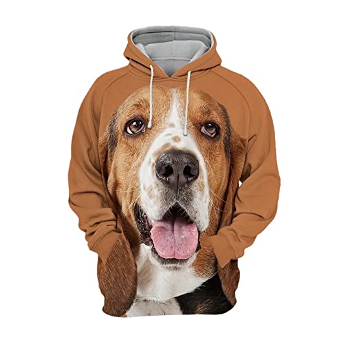 3D Ganzkörper Druck Haustier Hoodie Lustige Hund Hoodies Männer Frauen Erwachsene Kinder Niedlich Hund Muster Tops, W1747, S von Docorou