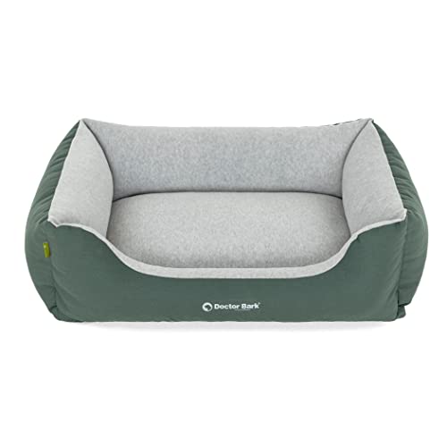 Doctor Bark Hundebett Kleine Hunde Waschbar - Hundekorb Flauschig Weich - Strapazierfähiges, Kuscheliges Hunde Bett/Katzenbett - GreenLabel (S - 74x55 cm, Grün) von Doctor Bark