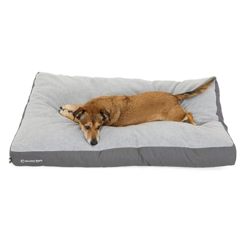 Doctor Bark Hundekissen Große Hunde Waschbar - Hundebett Weich Flauschig - Strapazierfähiges Kuscheliges Liegekissen - GreenLabel (L - 100x72 cm, Grau) von Doctor Bark