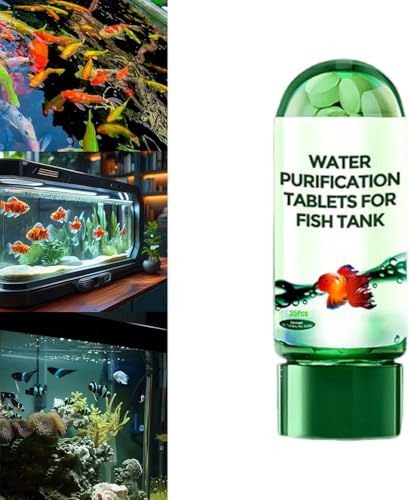 Leistungsstarke Aquarium-Wasserreinigungstablette, tragbare Aqua-Wasserreinigungstabletten für Aquarien, entfernt alle Arten von Trübungen aus Aquariumwasser (1 Flasche) von Doduiu