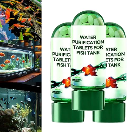 Leistungsstarke Aquarium-Wasserreinigungstablette, tragbare Aqua-Wasserreinigungstabletten für Aquarien, entfernt alle Arten von Trübungen aus Aquariumwasser (3 Flaschen) von Doduiu