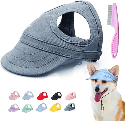 Outdoor Sun Protection Hood for Dogs - 2024 New Dog Outdoor Sun Protection Hat,Sun Hat for Dogs,Puppy Sun Hat,Pet Dog Sun Protection Visor Hat with Ear Holes and Adjustable Strap (Navy Blue, L) von Doduiu