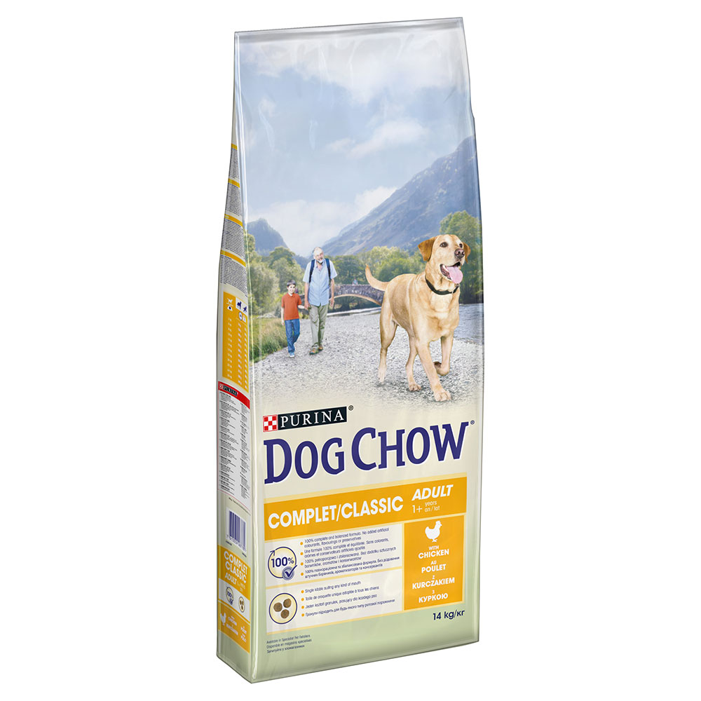 2 kg gratis! 14 kg PURINA Dog Chow - Complet/Classic mit Huhn von Dog Chow