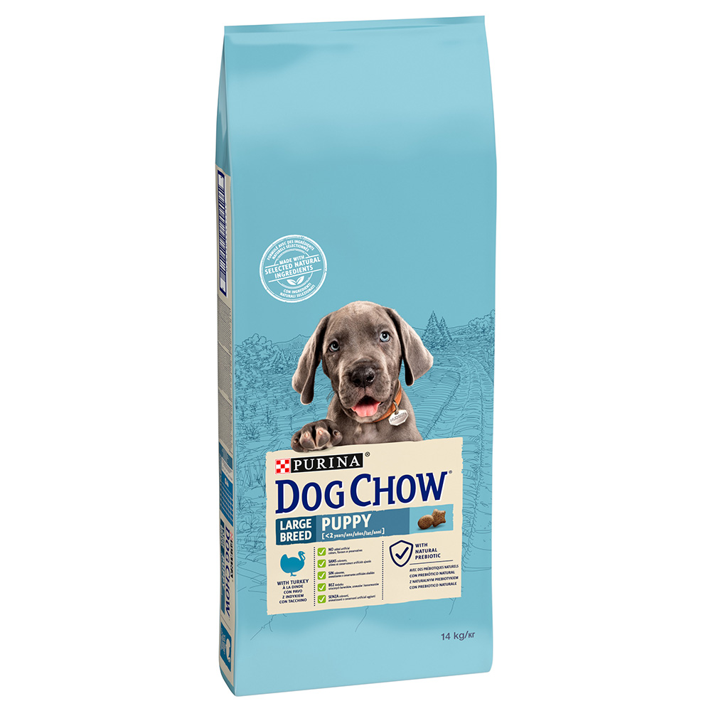 2 kg gratis! 14 kg PURINA Dog Chow - Puppy Large Breed Truthahn von Dog Chow