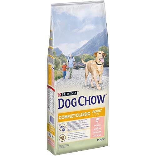 Dog Chow Classic Alleinfuttermittel mit Lachs für Hunde, blau und beige, 14 kg (1 Stück) von Dog Chow