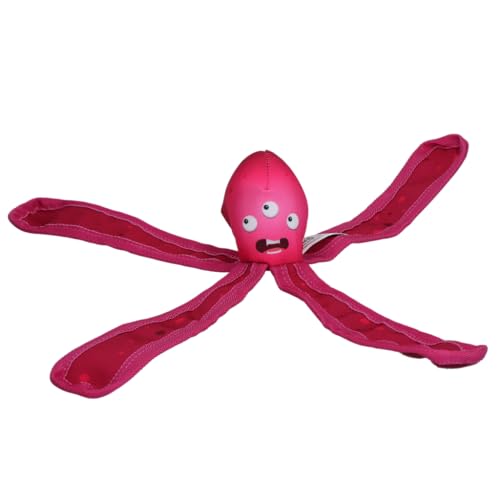 Dog Comets Alien Octo - 28 cm - Hundespielzeug - schwimmend - Robustes Segeltuch - ausgestattet mit Quietscher - knisternde Tentakel - M - Pink von Dog Comets