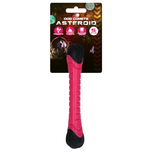 Dog Comets Asteroid Throwing Stick - 24 cm - Hundespielzeug - Apportierspielzeug - Wasserfest - Zahnen - S - Interaktives Hundespielzeug - Hundespielzeug mit Quietsche - Rosa von Dog Comets