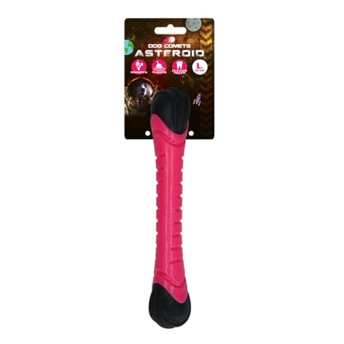 Dog Comets Asteroid Throwing Stick - 31 cm - Hundespielzeug - Apportierspielzeug - Wasserfest - Zahnen - L - Interaktives Hundespielzeug - Hundespielzeug mit Quietsche - Rosa von Dog Comets