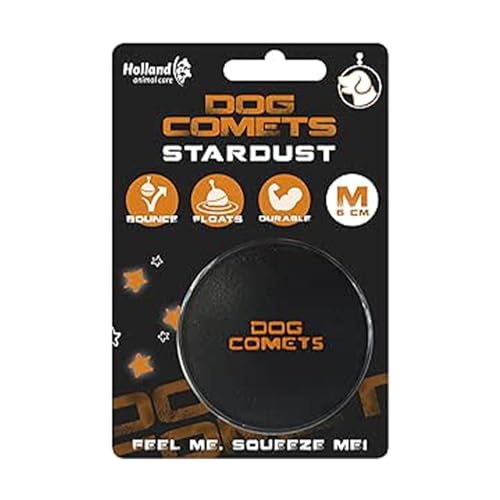 Dog Comets Ball Stardust Ø6 cm - Hundespielzeug Ball - Hundeball Naturkautschuk - Ball Hund - Schwarz/Orange - 1 stück von Dog Comets