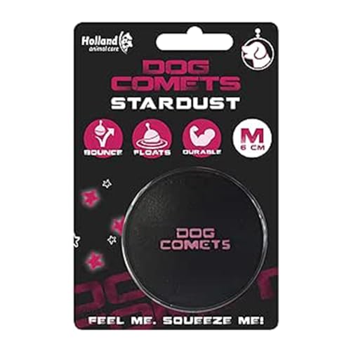 Dog Comets Ball Stardust Ø6 cm - Hundespielzeug Ball - Hundeball Naturkautschuk - Ball Hund - Schwarz/Rosa - 1 stück von Dog Comets