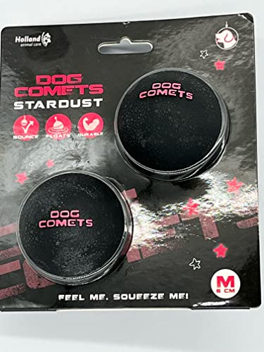 Dog Comets Ball Stardust Kauspielzeug für Hunde, strapazierfähiger Ball, Naturkautschuk, geeignet für Hunde, Größe M, Rosa, 2 Stück von Dog Comets