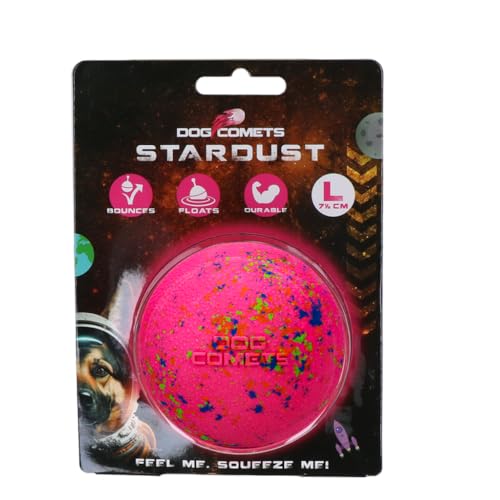 Dog Comets Ball Stardust Ø7,5 cm - Hundespielzeug Ball - Hundeball Naturkautschuk - Ball Hund - Rosa - 1 stück von Dog Comets