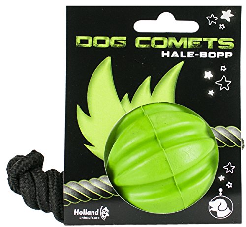 Dog Comets COME007 Hundespielzeug - Hale-Bopp with rope, grün von Dog Comets