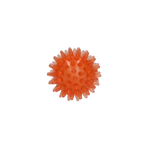 Dog Comets Exoplanet - 5 cm - Hundespielzeug - Hundeball - Apportierspielzeug - Igelball - Wasser und Land - Zahnen - Interaktives Hundespielzeug - Mit Piepton - Orange - S von Dog Comets