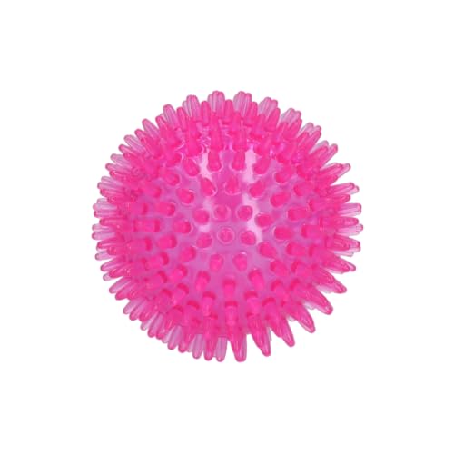 Dog Comets Exoplanet - 8 cm - Hundespielzeug - Ball - Apportierspielzeug - Igelball - Wasser und Land - Dental - Mit Piepton - Rosa - M von Dog Comets