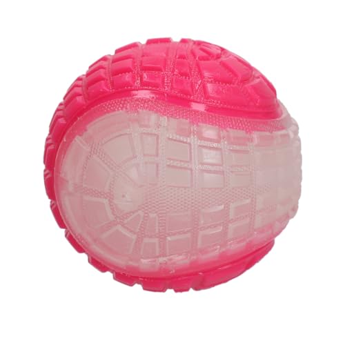 Dog Comets Glow in The Dark Moon Ball - 10 cm - Hundespielzeug - Zu Wasser und an Land - Apportierspielzeug - Interaktives Hundespielzeug - Hundeball mit Piepton - L - Rosa von Dog Comets