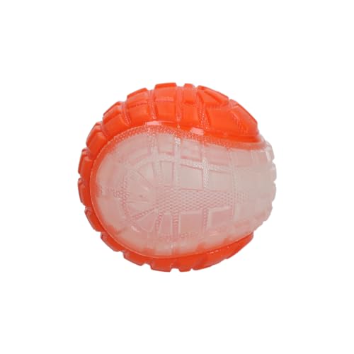 Dog Comets Glow in The Dark Moon Ball - 7,5 cm - Hundespielzeug - Zu Wasser und an Land - Apportierspielzeug - mit Piepton - M - Orange von Dog Comets