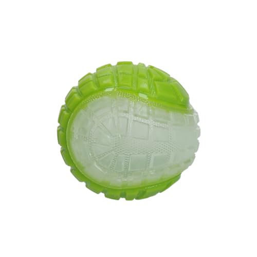 Dog Comets Glow in The Dark Moon Ball - 7,5 cm - Hundespielzeug - zu Wasser und an Land - Apportierspielzeug - mit Piepton - M - Grün von Dog Comets