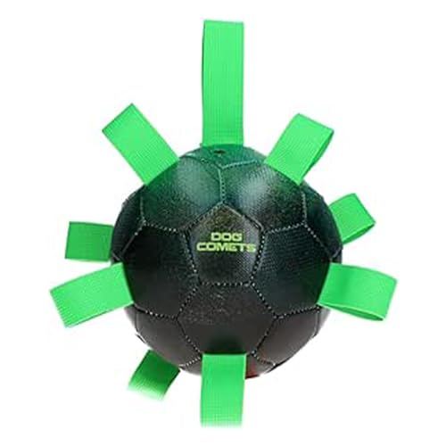 Dog Comets Hypernova Ø 15 cm - Spielzeug Hund - Hundespielzeug Ball - Apportierspielzeug - Hundeball mit Nylonschlaufen - Ball Hund - Schwimmend - Interaktives Hundespielzeug - Grün von Dog Comets