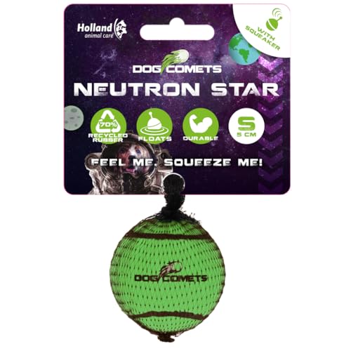 Dog Comets Neutron Star - Hundeball mit Quietscher - Ø 5 cm - Hundespielzeug - Tennisball - Bouncing Tennisball - 1 Stück - Grün von Dog Comets