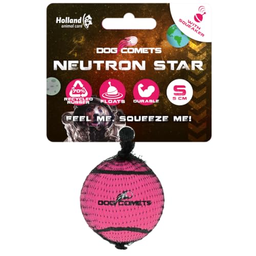 Dog Comets Neutron Star - Hundeball mit Quietscher - Ø 5 cm - Hundespielzeug - Tennisball - Bouncing Tennisball - 1 Stück - Rosa von Dog Comets