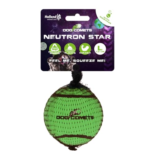 Dog Comets Neutron Star - Hundeball mit Quietscher - Ø 7,5 cm - Hundespielzeug - Tennisball - Bouncing Tennisball - 1 Stück - Grün von Dog Comets