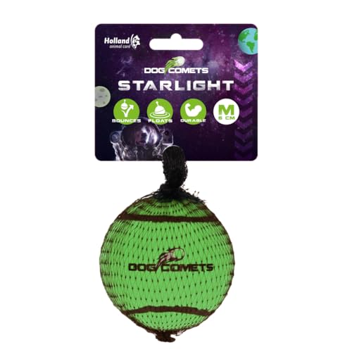 Dog Comets Starlight - Hundespielzeug - Hundeball - Bouncing Tennisball - Schwimmend - Ø6 cm - Grün… von Dog Comets