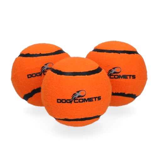 Dog Comets Starlight - Ø6 cm - Hundespielzeug - Hundeball - Bouncing Tennisball - Schwebend - Orange - 3 Stück von Dog Comets