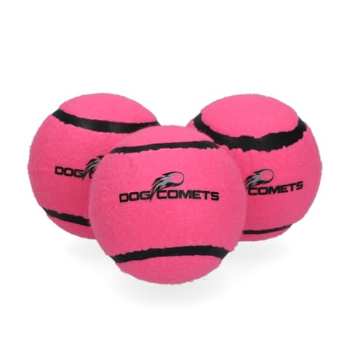 Dog Comets Starlight - Ø6 cm - Hundespielzeug - Hundeball - Bouncing Tennisball - Schwebend - Rosa - 3 Stück von Dog Comets