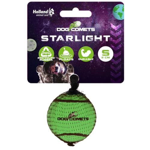 Dog Comets Starlight Tennisball - Ø 5 cm - Hundeball - schwimmendes Hundespielzeug - hüpfendes Hundespielzeug - 1 Stück - Grün von Dog Comets