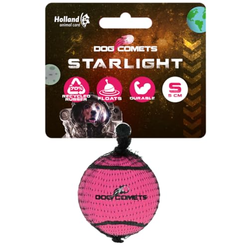 Dog Comets Starlight Tennisball - Ø 5 cm - Hundeball - schwimmendes Hundespielzeug - hüpfendes Hundespielzeug - 1 Stück - Rosa von Dog Comets