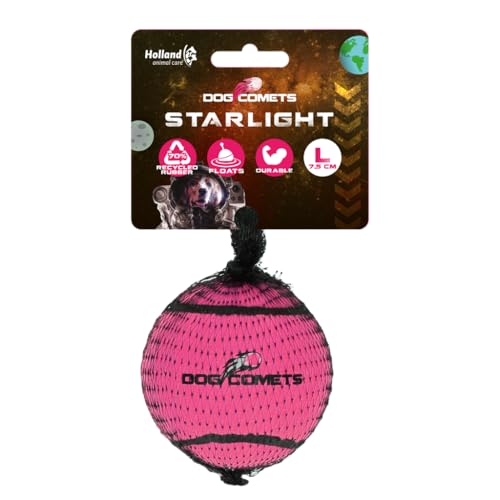 Dog Comets Starlight Tennisball - Ø 7,5 cm - Hundeball - schwimmendes Hundespielzeug - Hüpfendes Hundespielzeug - 1 Stück - Rosa Dog Comets Starlight Tennisball - Ø 7,5 cm - Hundeball - schwimmendes Hundespielzeug - Hüpfendes Hundespielzeug - 1 Stück - Rosa von Dog Comets