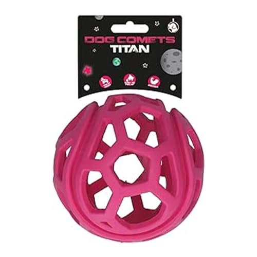 Dog Comets Titan Belohnungsball Hund Ø11,5 cm - Futterball für Hunde - Apportierspielzeug Hund - Ball für Hunde - Rosa von Dog Comets