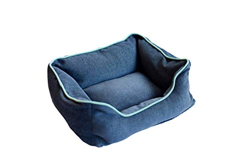 Dog Gone Smart Chenille-Liege, Hundebett, Blau mit grünem Rand, 88,9 x 73,1 cm, Größe XL von Dog Gone Smart