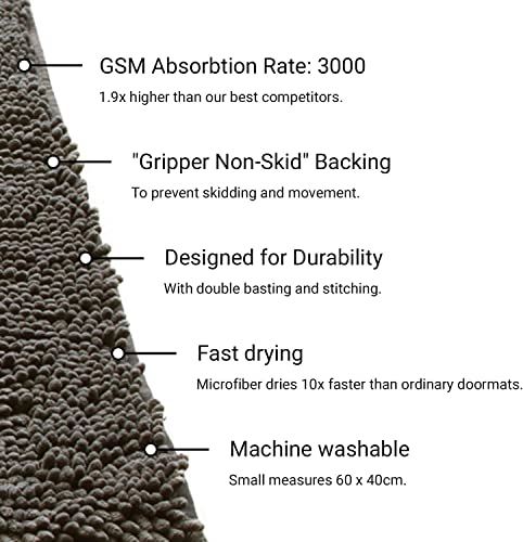 Dog Gone Smart Dirty Dog Fußmatte, Mikrofaser, super saugfähig, maschinenwaschbar, mit Rutschfester Unterseite, klein, Mokka-Braun von Dog Gone Smart